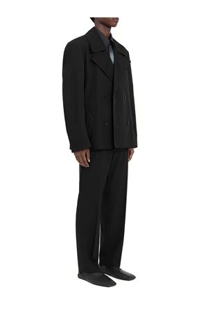 Giacca nera a doppio petto in gabardina di cotone MM6 MAISON MARGIELA | SH0AM0072M35734900